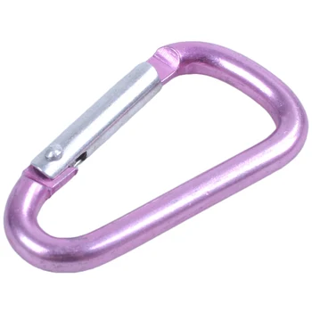 Розовый подпружиненный карабин для закрытия ворот из алюминиевого сплава D-образной формы