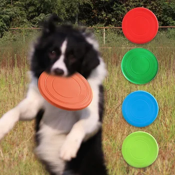 Силиконовая Летающая тарелка Забавная игрушка для собак и кошек, игра для собак, Летающие диски, Устойчивые к жеванию, Дрессировка щенков, Интерактивные принадлежности для домашних животных