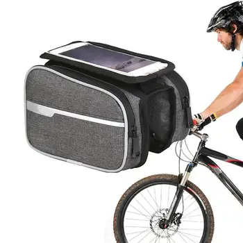 Сумка для велосипеда с верхней трубкой, сумка для держателя телефона, сумка для передней рамы велосипеда, сумка для телефона с сенсорным экраном, велосипедная сумка для горной дороги