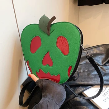 Сумки с черепом Зеленого яблока на Хэллоуин 2023, забавная сумка через плечо на Хэллоуин, модная универсальная женская сумка большой емкости