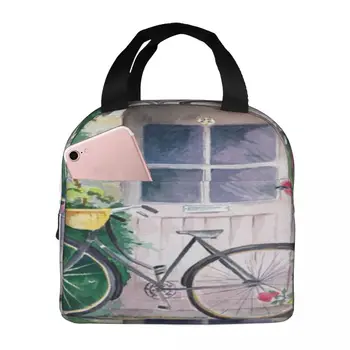 Удовольствие от езды на велосипеде по Англии, Джинсовая белая термосумка для ланча, сумка-ланчбокс, термосумка-холодильник