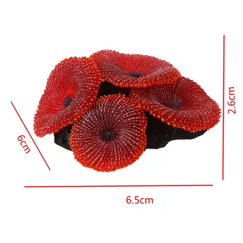 Украшение для аквариума с искусственными рыбками коралловый орнамент из морских растений силиконовый нетоксичный красный