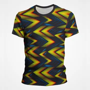 Футболки с нерегулярной волнистой кривой линией и полосой, мужские футболки с 3D-принтом, геометрическим абстрактным рисунком, мужская футболка, уличная одежда, футболки-топы