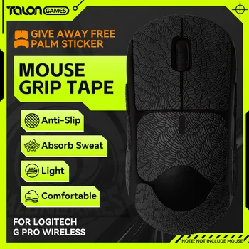 Черная лента для захвата мыши TALONGAMES для беспроводной мыши Logitech Gpro, впитывающая пот ладоней, боковая противоскользящая лента 