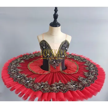 Черно-красная юбка-пачка с блестками cygnet performance dress профессиональная балетная юбка для детей