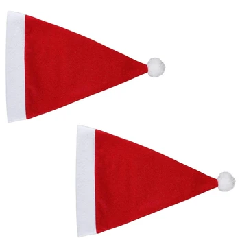Шапка Санты для взрослых из нетканого материала с подкладкой для праздничного комфорта, Символ Рождества и Нового года, шапка с белыми полями