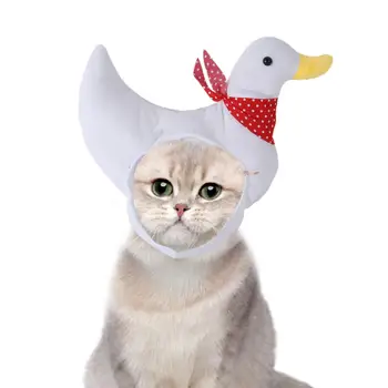 Шляпа для домашних животных в форме утки, наряды для котенка, удобная шапочка, головной убор для щенка, шляпа для котенка, маленькие домашние животные, Пасха, Хэллоуин, День рождения
